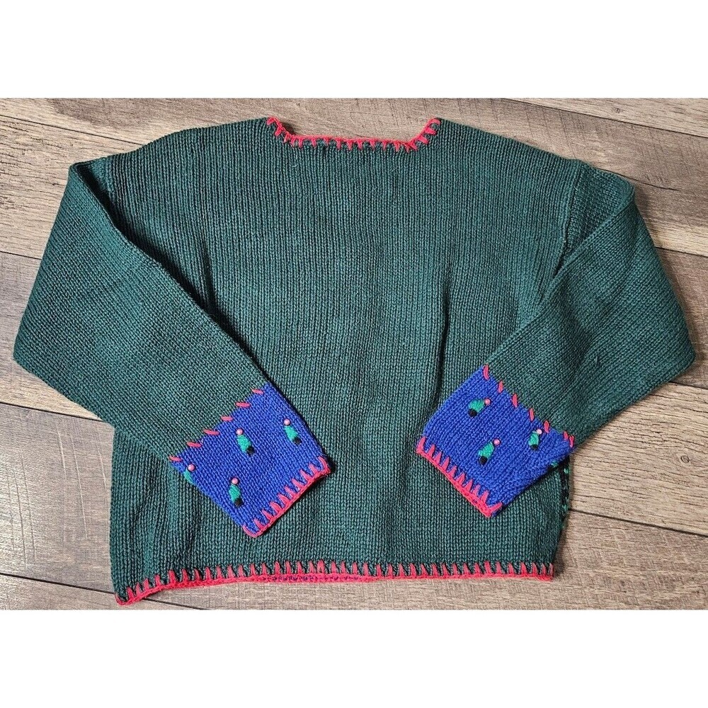 Bryn Connelly Vintage Sweater Cardigan Christmas Holiday Petite - Picture 12 of 13